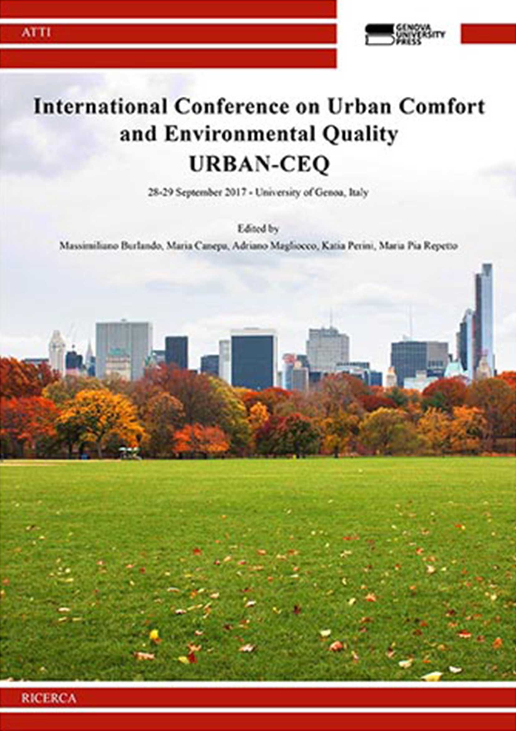 International Conference on Urban Comfort  and Environmental Quality  URBAN-CEQ
