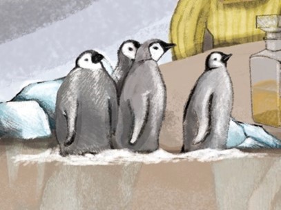 Pulcini di pinguino imperatore