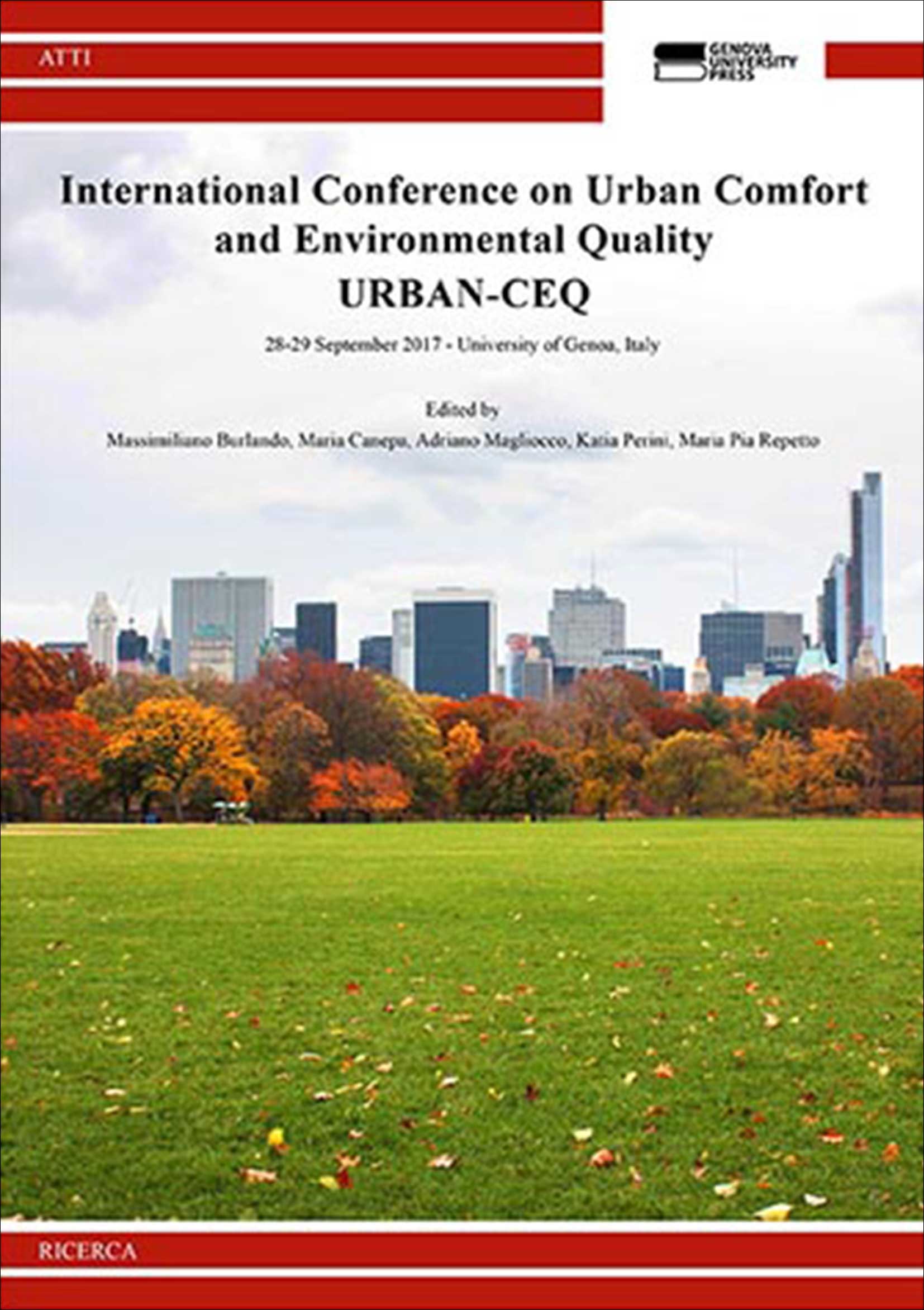 International Conference on Urban Comfort  and Environmental Quality  URBAN-CEQ
